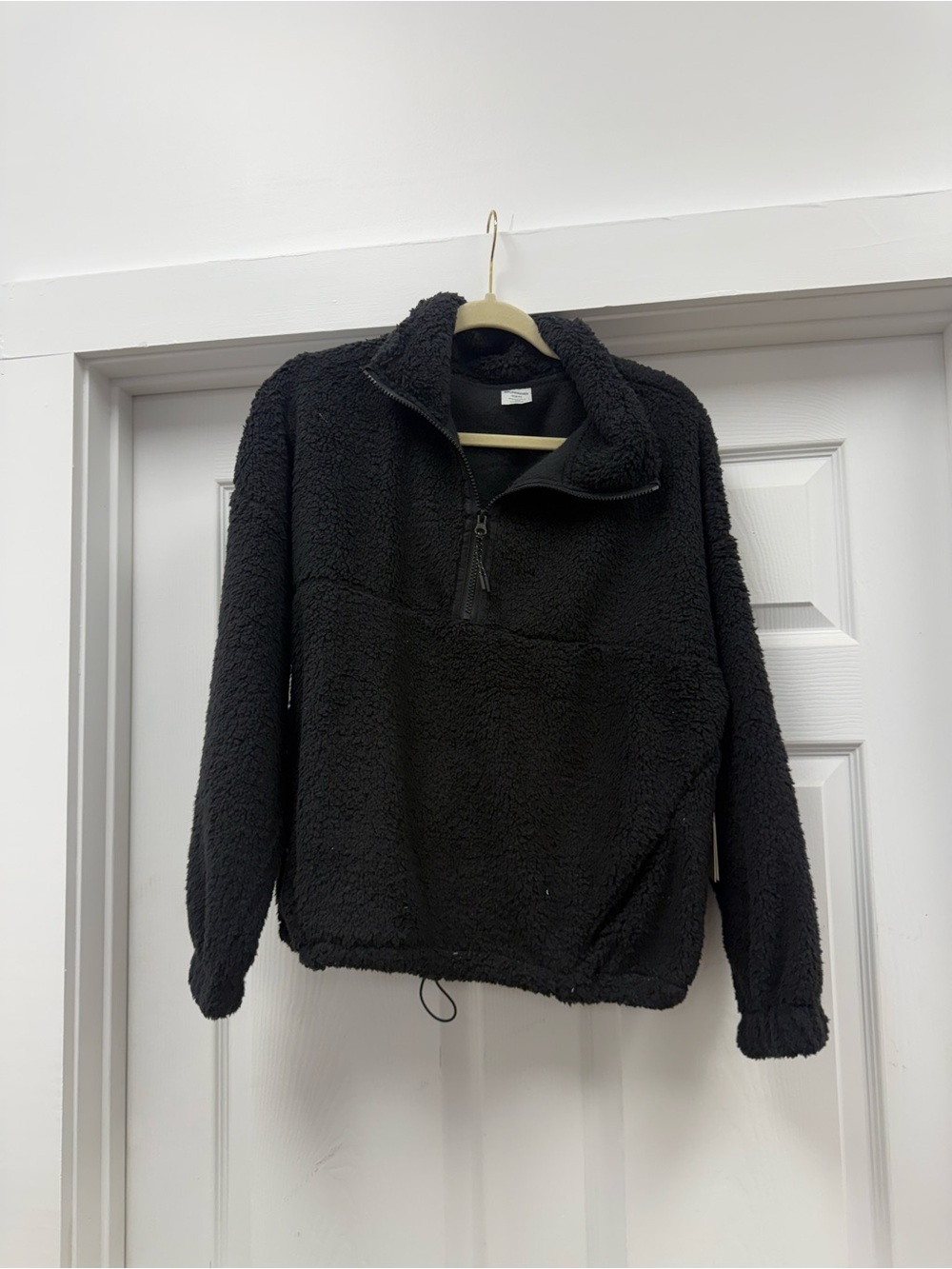 NWT No Boundaries Black Sherpa Fleece Half-Zip Pullover